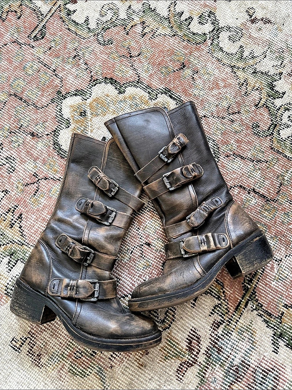 Steven by Steve Madden Brown Buckle Heeled Boots